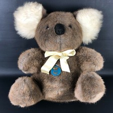 Vintage 1986 Dakin Koala Bear Plush LARGE FLOPPY EARS 14 inch Faux Fur w Tag Bow