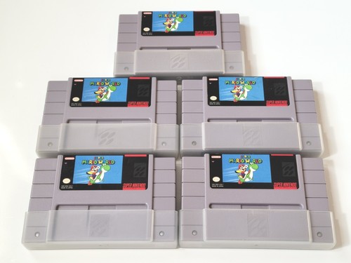 SNES Super Mario World Authentic Nintendo Game Cart + Dust Cover - Pins Cleaned - Picture 5 of 12