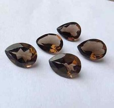 AAA Natural Smoky Quartz Faceted Pear Shape Loose Gemstone