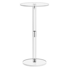 Clear Acrylic Drink Table Small Round Side Table For Drinks Phones Space Saving