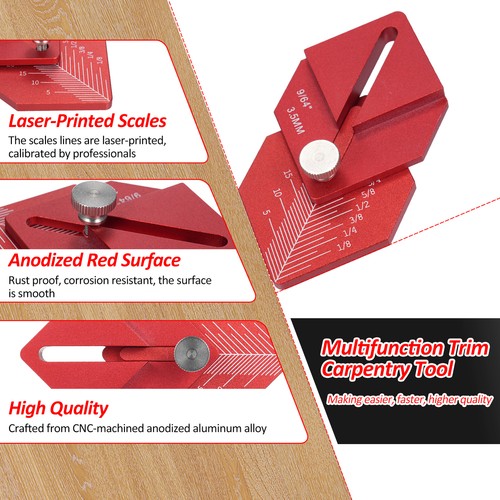 Woodworking Measuring Ruler Trim Carpentry Tools Work Multi-Tool O1W4 - Picture 9 of 9