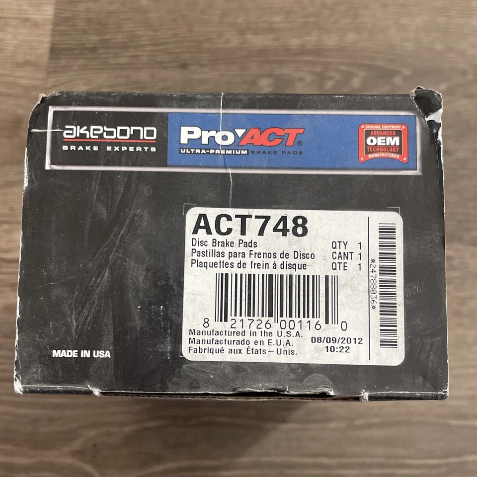Ultra Premium Ceramic Brake Pads ACT748 Akebono fits: Ford, Lincoln, Mercury OEM - Image 2 of 3