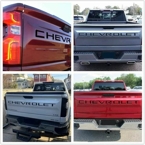 3D Raised Black Tailgate Insert Letters 2019-2024 For Silverado Emblem Decal - Picture 5 of 5