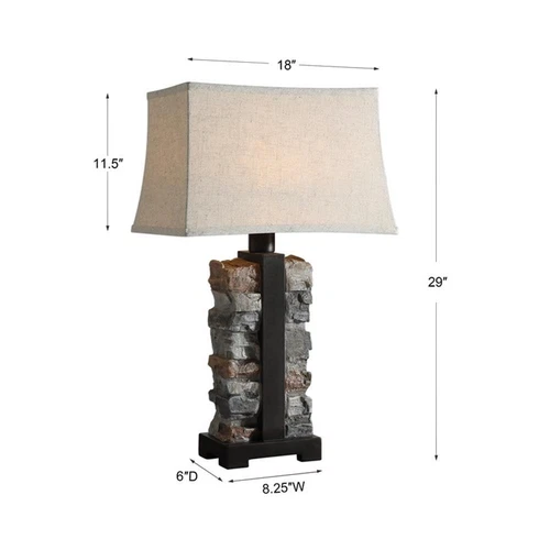 Uttermost Kodiak Concrete Steel and Fabric Table Lamp in Gray and Black - Picture 5 of 5