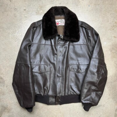 極美品❣️ 80s old バナリパ　leather bomber jacket 80s Oversized Brown Leather Bomber Jacket (XL/XXL) – Holy Thrift