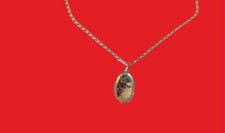 LIZ CLAIBORNE SILVER ENCASED COLORED STONES UNDER GLASS PENDANT NECKLACE VINTAGE