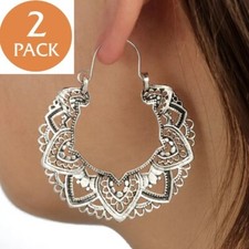 2x Fashion Jewelry 925 Silver Hoop Earring Anniversary Women Party Gift A Pair