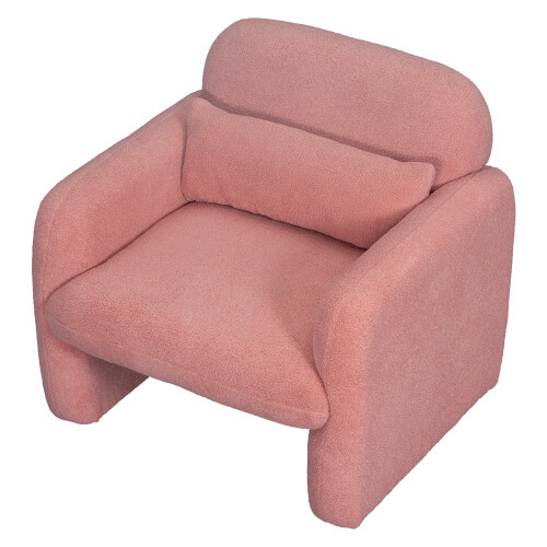 Rosa Einzelsofa Stuhl Armlehnen und Kissen Sessel Akzentstuhl Wohnzimmer Schlafzimmer - Bild 7 von 9
