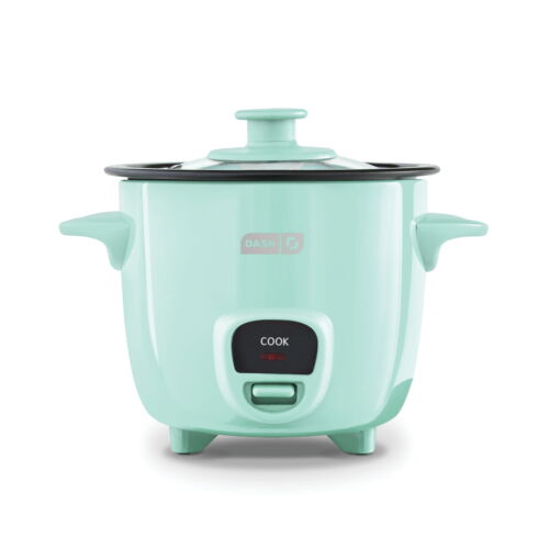 Dash 2-Cup Mini Electric Rice Cooker, Aqua - Nonstick Interior