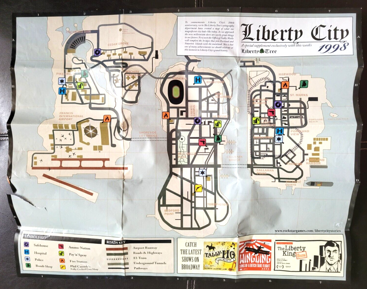 Grand Theft Auto Liberty City Stories Map Video Game Poster