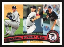 2011 Topps #235 Felix Hernandez/Clay Buchholz/David Price AL ERA Leaders QTY