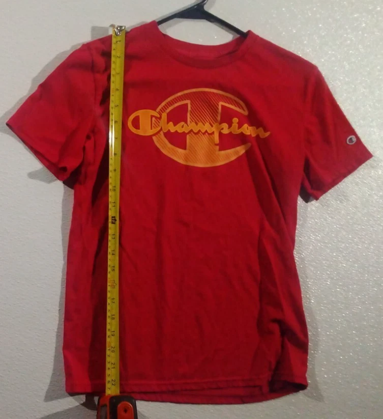 Camiseta deportiva Champion para niño, roja/amarilla, talla L Foto 2 de 4