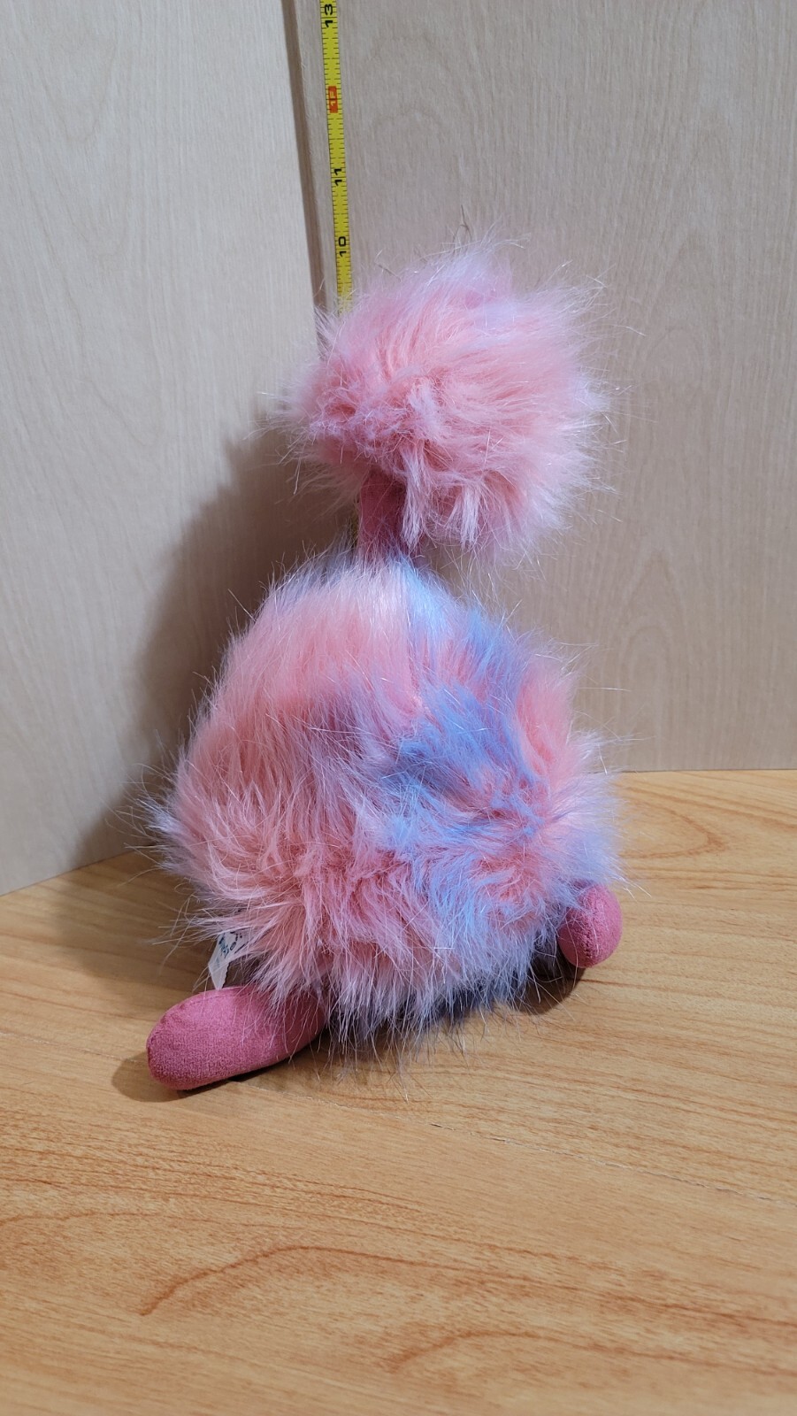 Jellycat Pom Pom Cotton Candy Ostrich Plush Emu Pink Blue Tie Dye 13