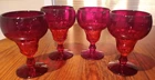 Set of FOUR Vintage Fenton Ruby Red Georgian 10 Oz 5-1/2" Water Goblet (34)