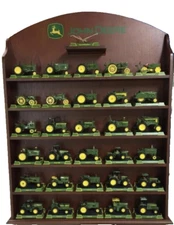 Vintage John Deere Tractor Collection from Danbury Mint with Display Shelf
