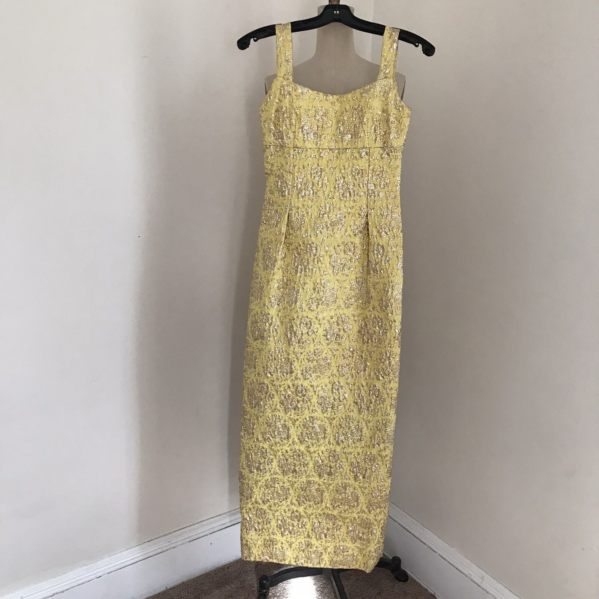Vintage Brocade Gown Mini Dress Jacket Yellow Gold and silver Metallic  3pcs. XS | eBay