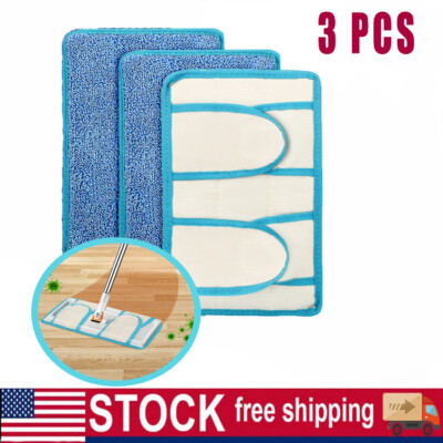 3pcs Reusable Mop Dry Wet Washable Microfiber Cleaning Pads Fit Swiffer Wet Jet