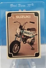 💥1972 DONRUSS SUPER CYCLES AMA STICKER CARD #36 Suzuki MT-50J Trailhopper