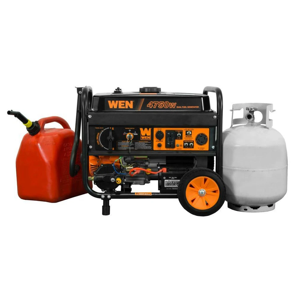 WEN 4,750-W Portable Hybrid Dual Fuel Gas Powered Generator with Electric Start - Image 3 of 4