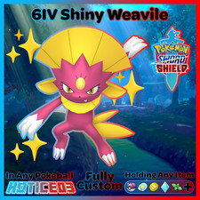 WEAVILE ✨ Ultra SHINY 6IV ✨ Pokemon SWORD and SHIELD lv100 EVs +MasterBall