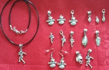 ANTIQUE SILVER FOOTBALL CHARM - U CHOOSE - CLEAT - PLAYER - HELMET - SPORTS