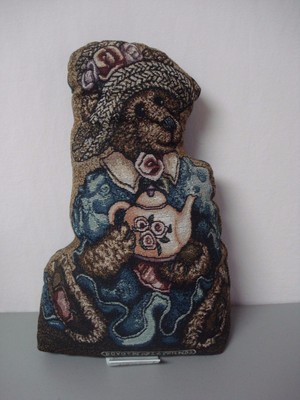 USA Made Manual Woodworkers Boyds Afternoon Tea 10'' x 16'' Tapestry Door Stop #85