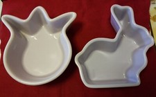 Chantal Dusty Lilac Tulip & Bunny Ramekin baking dish set lot