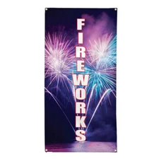 Vertical Vinyl Banner Multiple Sizes Fireworks Retail Outdoor
