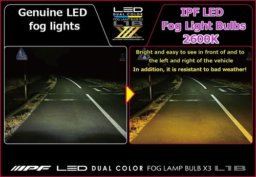 IPF 5LDFLM Dual Color LED Foglights Bulb L1B 6500K/2600K White/Yellow 3000lm - Picture 5 of 10