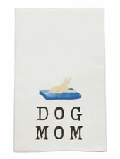 Mud Pie Kitchen Towel "Dog Mom" 26"x 16 1/2" Cotton NEW