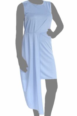 $70 Bar Iii Women's Blue Pleated Asymmetrical Crew-Neck Work Dress Size  Small | eBay