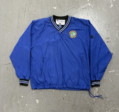 Vintage 90s V-neck Champion Sweatshirt Spring Break Tour USA Mens Medium Blue