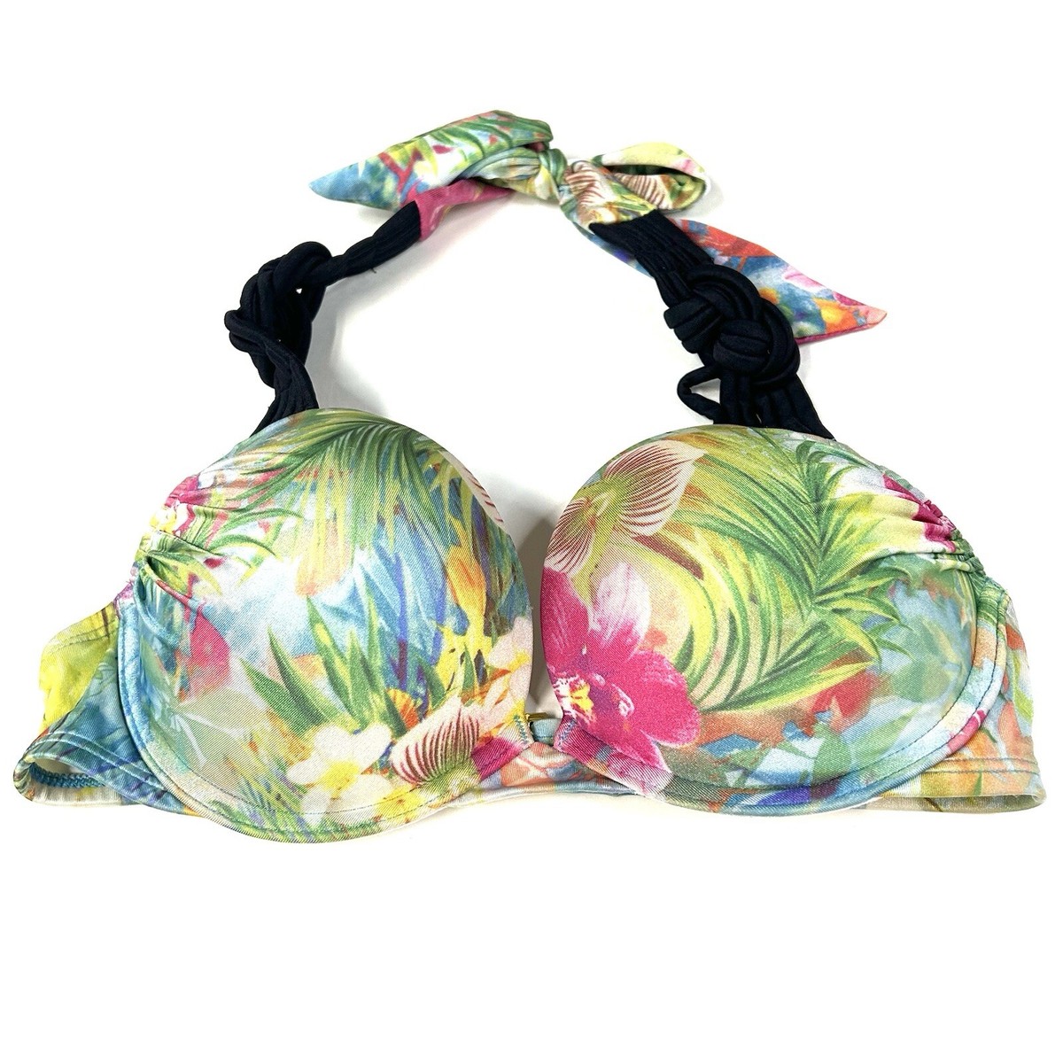 Y2K Victorias Secret 32B Bombshell Bikini Top Adds 2 Cups Floral