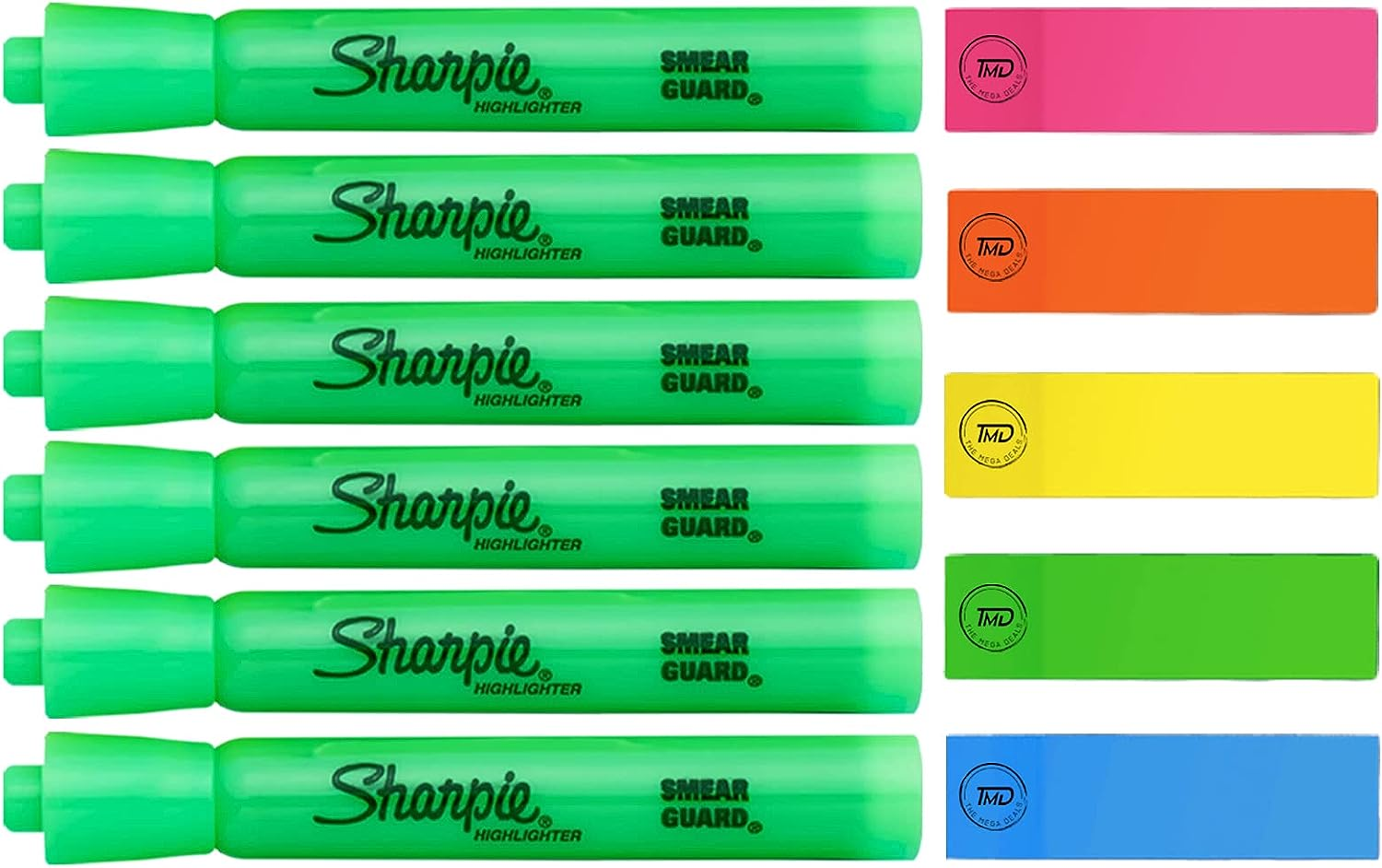 Green Highlighters Pack of 10 Wide Chisel Tip Markers Bulk Pack of Colored Hi-image