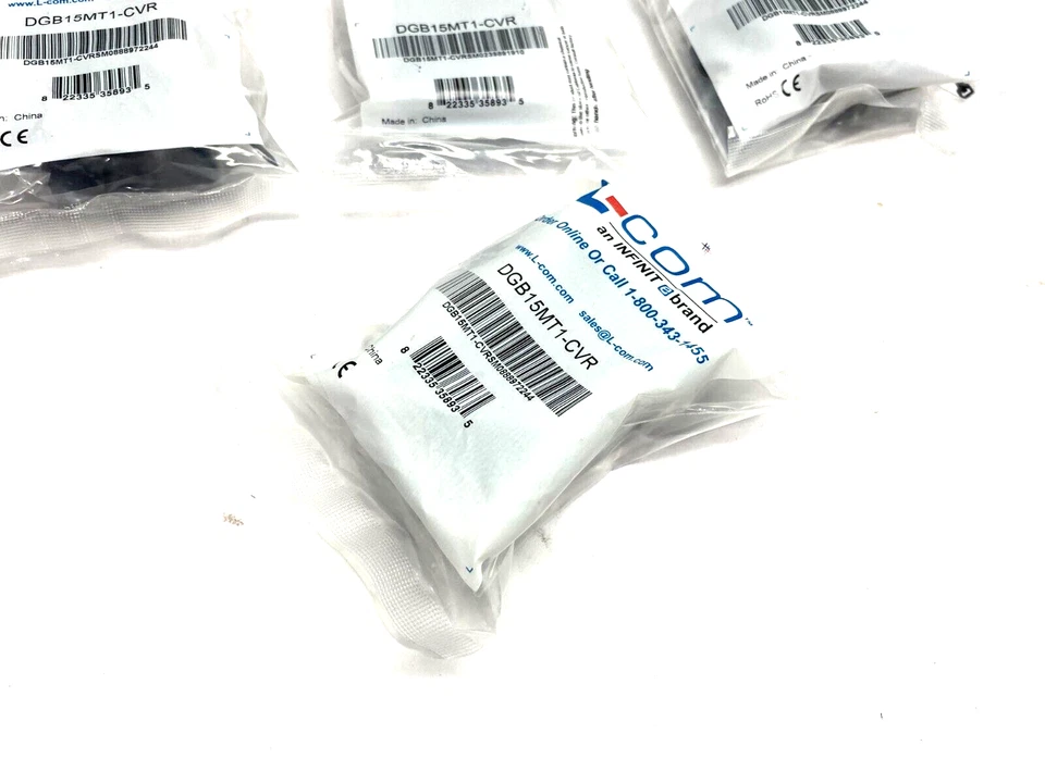 L-Com DGB15MT1-CVR Termination Connector Cover Black LOT OF 7 - Image 2 of 4