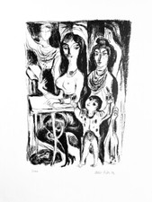 Albert Birkle, Lithographie, "Die schöne Zigeunerin", signiert, 9/100