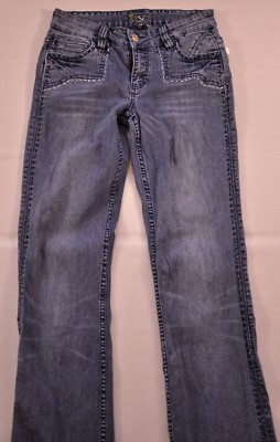 Women's Xpect jeans size 7/8 blue five pockets belt loops cotton mix flared