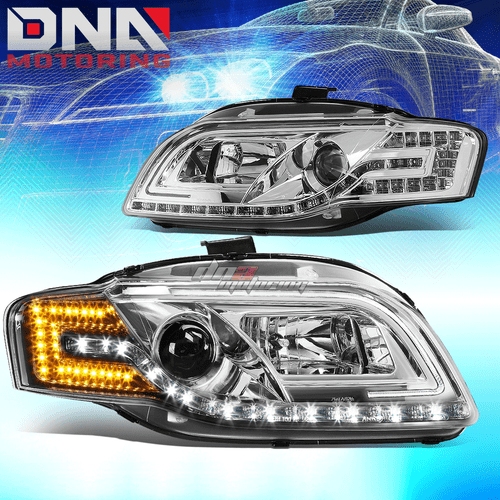 CHROME PROJECTOR HEADLIGHT+CORNER LAMP+WHITE LED H7 HID W/FAN FIT B7 05-08 S4/A4 - Picture 2 of 12
