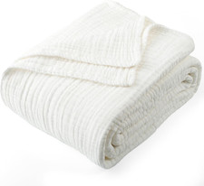 100 Cotton Muslin Throw Blanket 50 X 70 Summer Gauze for Adult 4-Layers Throw