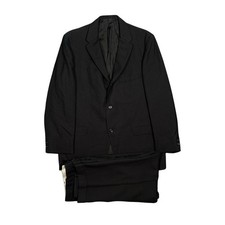 1960s 2 Piece Suit Richman Brothers Black Plain Weave 44R (35X26)