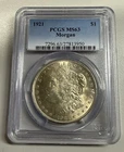 1921  MORGAN SILVER DOLLAR PCGS MS63