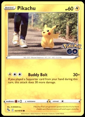 Pikachu (27) 027/078 Pokemon GO Regular LP Pokemon TCG