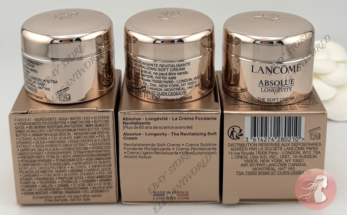 LANCOME ABSOLUE LONGEVITY THE SOFT CREAM 0.16oz / 5ml ea NEW IN