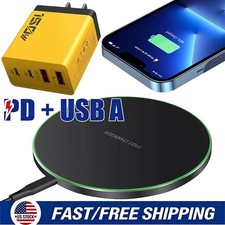 30W Wireless Charging Pad Dock Wall Charger For Samsung iPhone Android Cell Phon