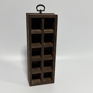 Vintage Trinket Tray Display Brown Miniatures Minis Shelf Cubes Cottagecore 3x8"