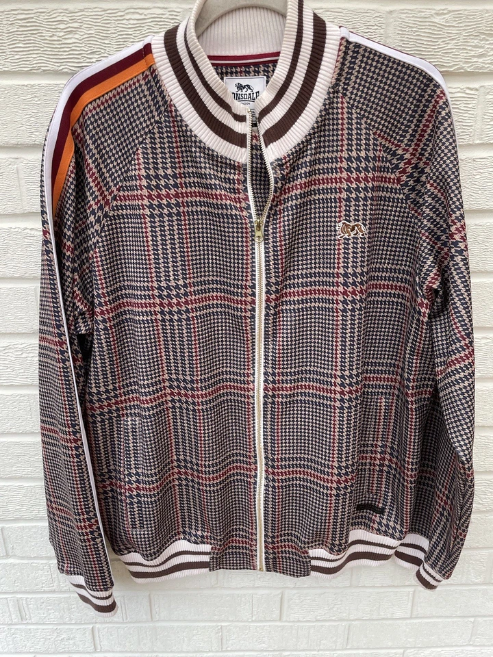 Chándal Lonsdale Para Hombres Xtra Grande Marrón Caballeros Pata de Gallo Cuadros Película Informal Foto 2 de 4