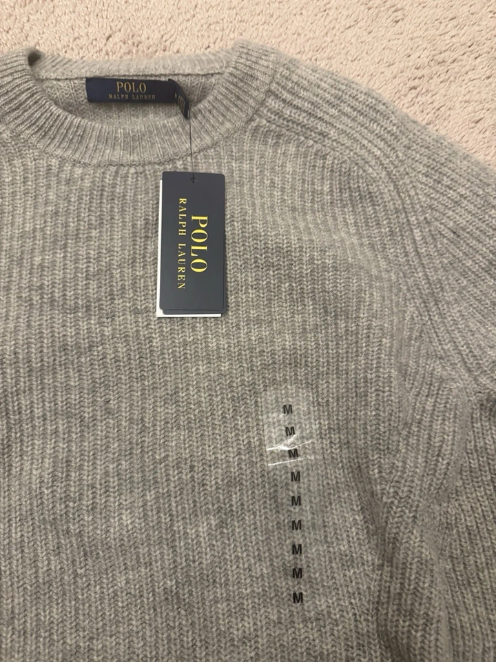 Vestido Suéter Polo Ralph Lauren Gris Rasgado Mezcla Lana Mediano Foto 4 de 4