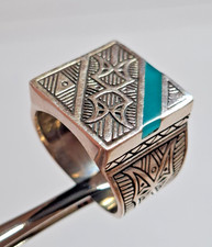 Silber 925 Herrenring massiv grüner Onyx Gr. 60 / 19,1 mm NEU