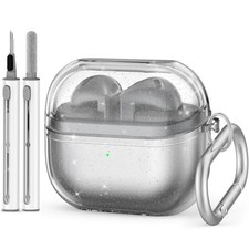 OFELUMTIZE Galaxy Buds 3 Pro Case Cover Glitter Clear Silicone Keychain Kit