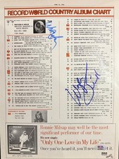 WAYLON JENNINGS WILLIE NELSON SIGNED 11X14 MAGAZINE RECORD CHART COUNTRY PSA B